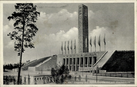 Postcard Berlin Charlottenburg Westend, Reichssportfeld, Bell Tower
