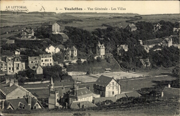 Postcard Veulettes sur Mer Seine Maritime, general view, villas