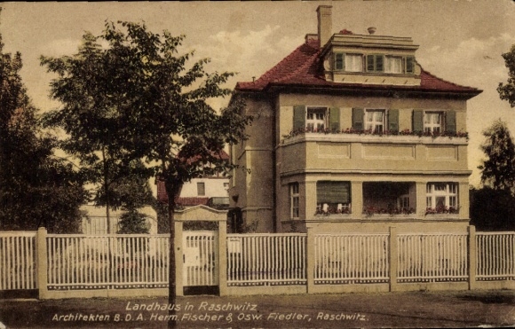 Ak Raschwitz Markkleeberg in Sachsen, Landhaus, Architekten Hermann Fischer und Oswald Fiedler