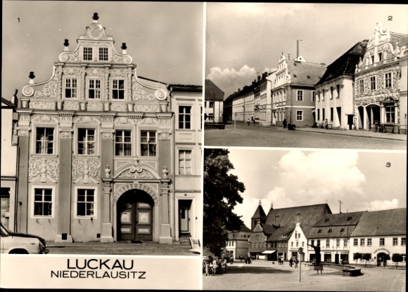 KP Luckau na Dolnych Łużycach, internat, rynek, pomnik Karla Liebknechta