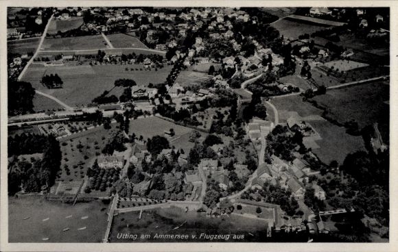 Ak Utting am Ammersee Oberbayern, Fliegeraufnahme