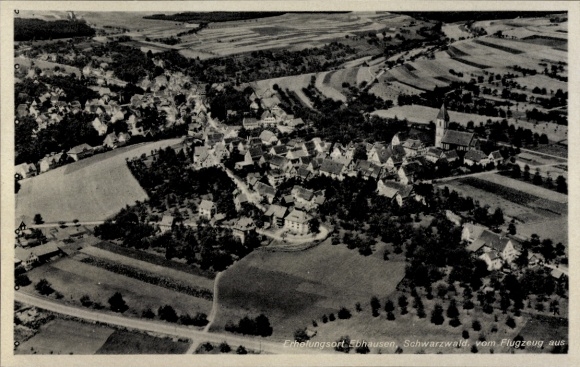 Postcard Ebhausen in the Black Forest Württemberg, aerial photograph