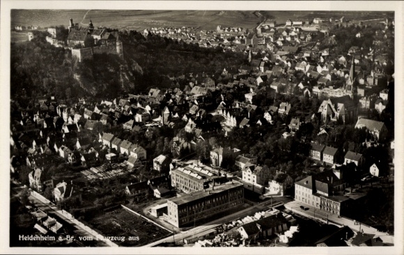 Postcard Heidenheim an der Brenz Württemberg, aerial photograph