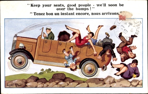 Artist Postcard McGill, D., Car ride, passengers on the ground