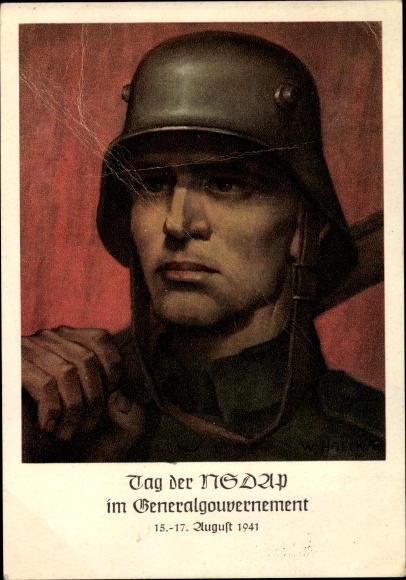 Artist Postcard Kraków Kraków Poland, Day of the NSDAP in the General Government 1941
