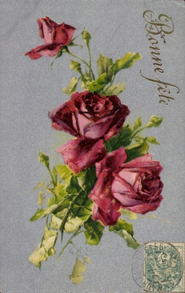 Artist Postcard Klein, Catharina, red roses