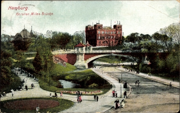 Postcard Hamburg Mitte St. Pauli, Kersten Miles Bridge