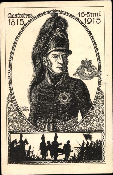 Artist PC Clausen, Quatre Bras 1815, 16 June 1915, Brunswick, Napoleonic Wars