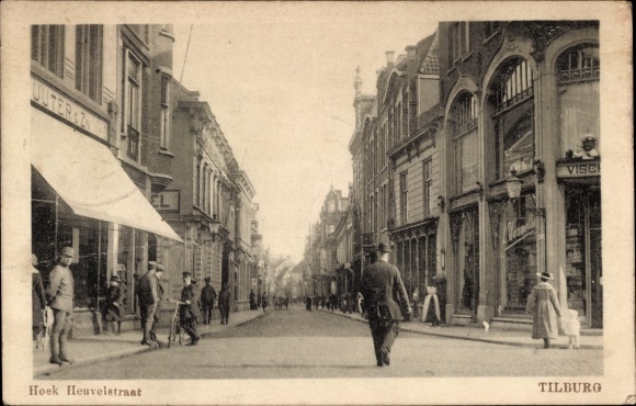 Ak Tilburg Noord-Brabant Nederland, Hoek Heuvelstraat