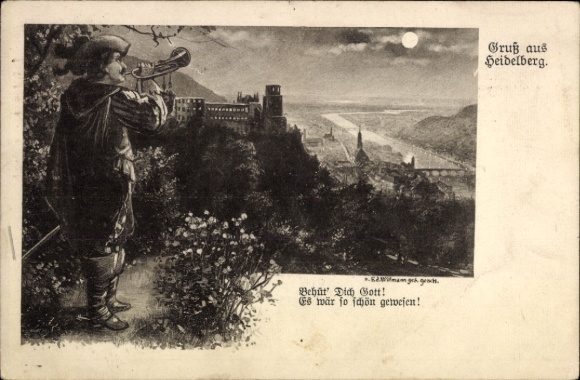 PC Heidelberg on the Neckar, Castle, Trumpeter of Säckingen