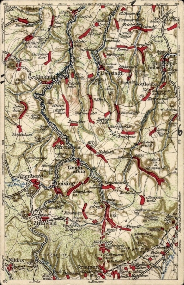 Landkarten Ak Zinnwald Georgenfeld Altenberg im Erzgebirge, Wona Karte, Glashütte, Lauenstein