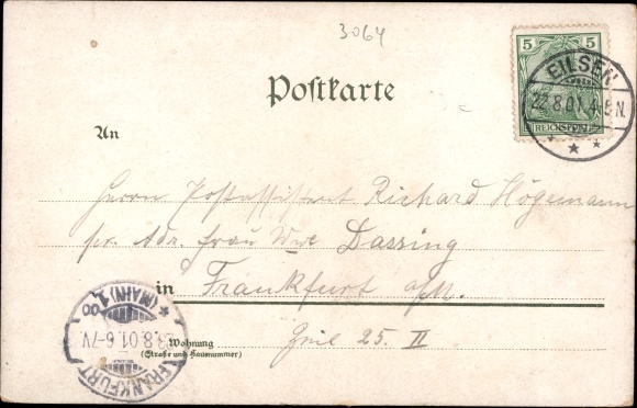 Postcard Bad Eilsen in the district of Schaumburg, Hotel and Villa Rinne, exterior view, guests, poppies