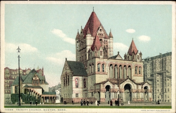 Ak Boston Massachusetts USA, Trinity Church, Architectuur, Detroit Publishing Co