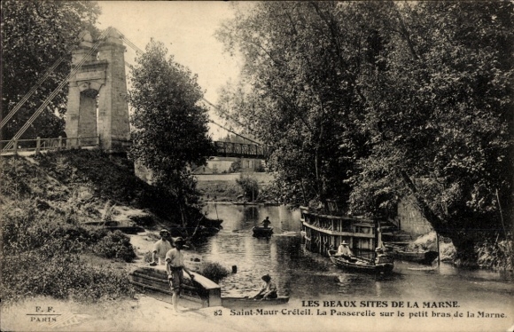 CPA Saint Maur des Fossés Val de Marne, Saint Maur-Creteil, Passerelle, Marne