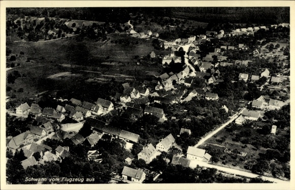 Postcard Schwann Staubenhardt in the Black Forest, aerial photograph
