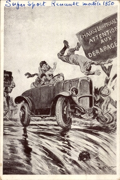 Artist PC Conrad, G., Incidents de la Route, Le Cassis, traffic accident