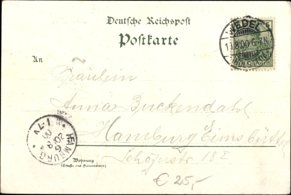 Chromo-Litho Schulau Wedel on the Elbe, establishment with a beautiful view of the Elbe