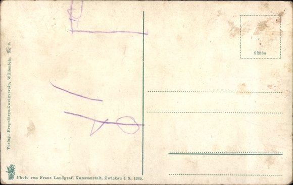 Postcard Wildenfels in the Ore Mountains, Panorama