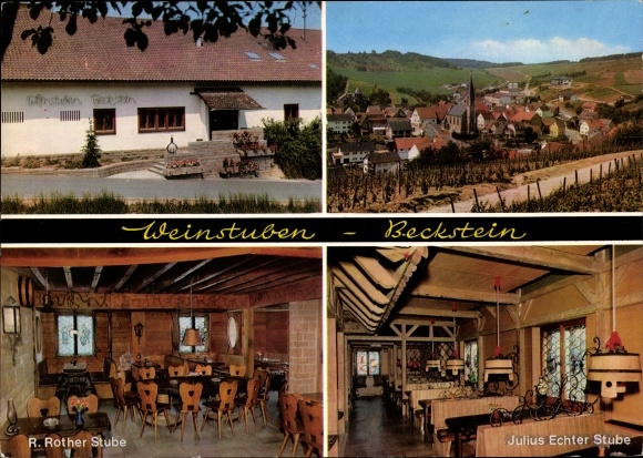 Ak Beckstein Lauda Königshofen Tauberfranken, Weinstuben Beckstein, R. Rother en Julius Echter Stube