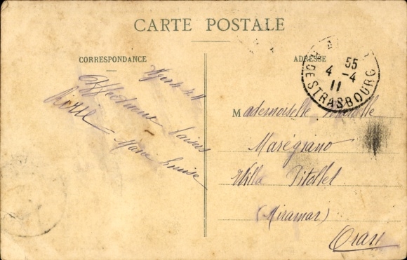 Postcard Algiers Algiers Algeria, train station, Boulevard Carnot, Boulevard de la République