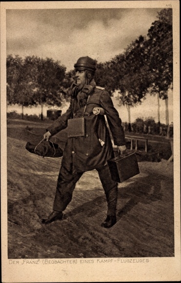 Postcard Der Franz, observer of a fighter plane, fighter pilot, I. WK