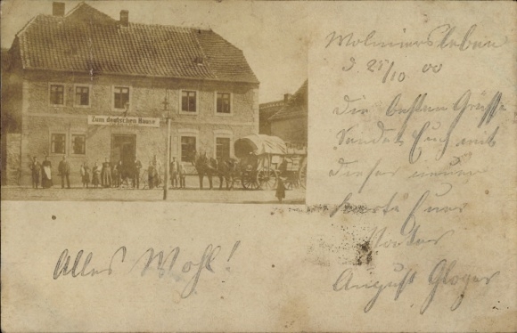 Foto Ak Wolmirsleben Sachsen Anhalt, Gasthaus Zum Deutschen Hause