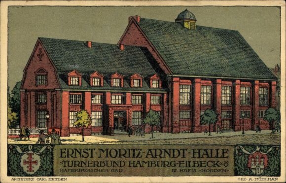passe-partout Ak Hamburg Wandsbek Eilbek, Ernst Moritz Arndt Halle, Turnerbund Eilbeck