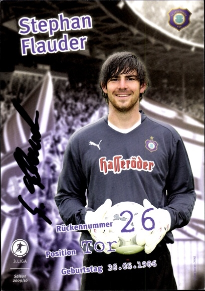 Autogrammkarte Fußballer Stephan Flauder, FC Erzgebirge Aue, Autogramm
