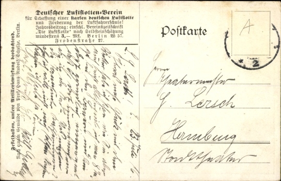 Artist Postcard Schulze, Hans Rudolf, Tethered Balloon of the German Air Fleet in World War I, Artillery