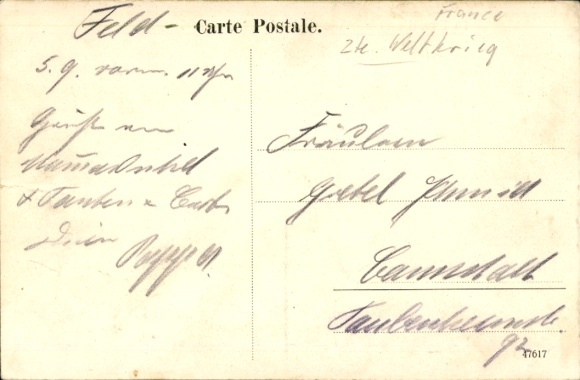 Postcard German French Border, Frontiere Franco Allemande, border guards in uniform, hotel