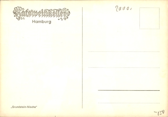 Postcard Hamburg Altona Nienstedten, Ratsweinkeller, foundation stone niche