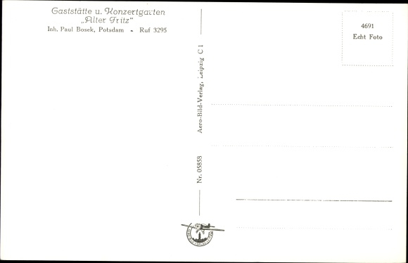 Postcard Potsdam in Brandenburg, restaurant and concert garden Alter Fritz, Paul Bosek