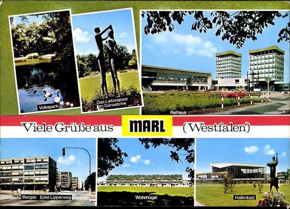 10 alte Ak Marl in Westfalen, diverse Ansichten
