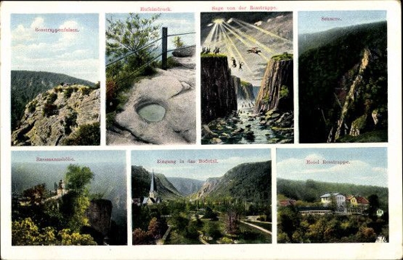 9 alte Ak Bodetal im Harz, Diverse Ansichten