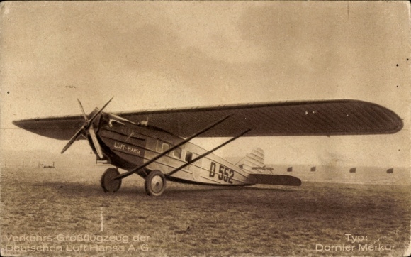 Ak Verkehrs-Großflugzeug Dornier Merkur, Deutsche Luft Hansa AG, D 552