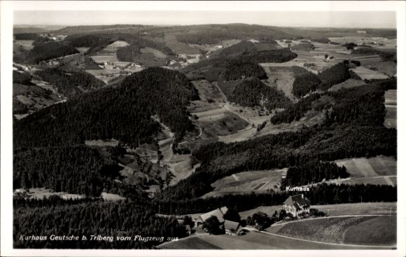 Ak Triberg im Schwarzwald, Kurhaus Geutsche, Fliegeraufnahme