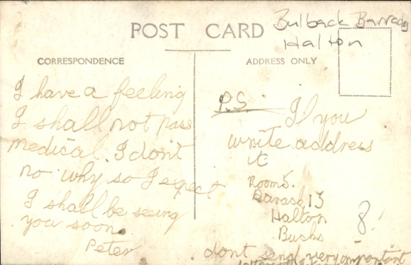 Postcard Halton South East England, Bulback Barracks, Room