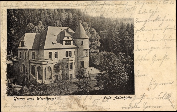 Postcard Wirsberg in the Franconian Forest Bavaria, Villa Adlerhütte