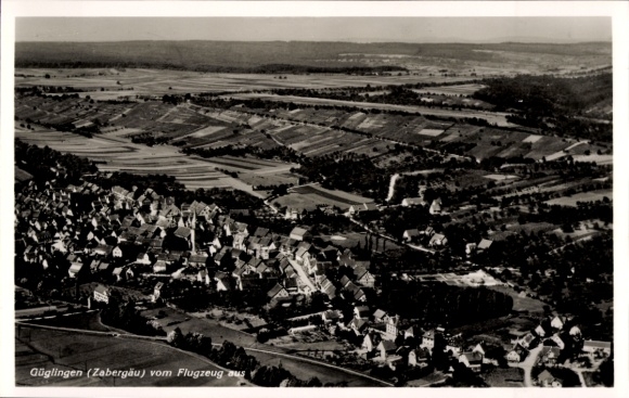 Ak Güglingen in Württemberg, Luftaufnahme