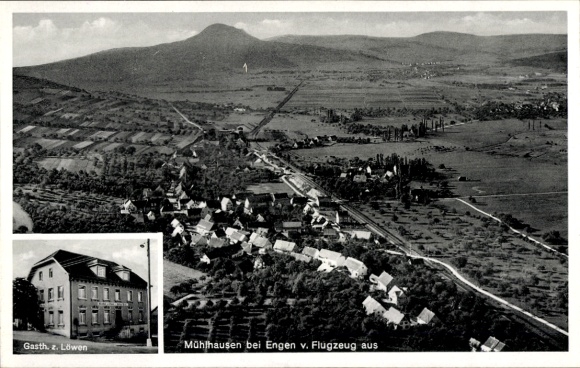 Postcard Mühlhausen (near Pforzheim) Tiefenbronn in the Enzkreis, aerial view, guesthouse, beautiful landscape,