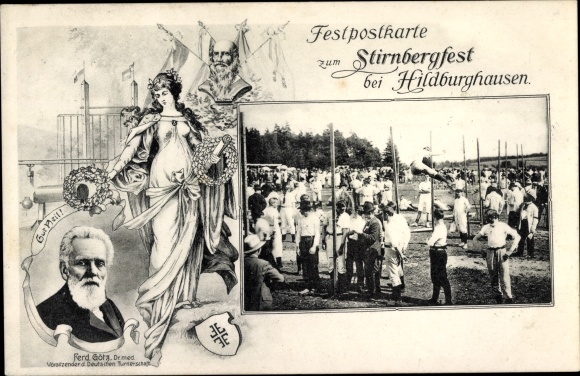 KP Hildburghausen w Turyngii, Stirnbergfest, Ferd. Götz, prezes Niemieckiego Stowarzyszenia Gimnastycznego