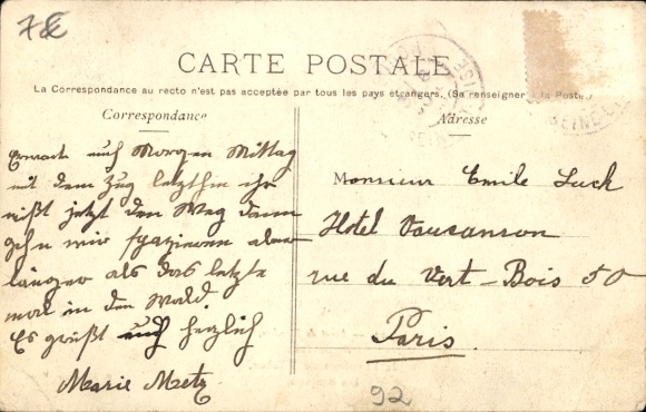 Postcard Meudon Hauts de Seine, Restaurant de l'Ermitage de Villebon, Les Bosquets