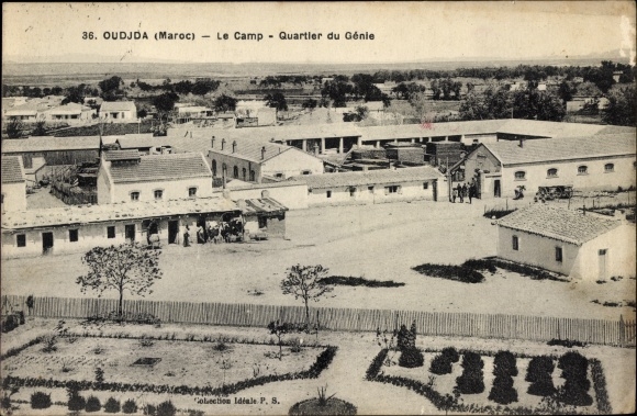 Postcard Oudjda Oujda Marokko, The Camp, Engineering District