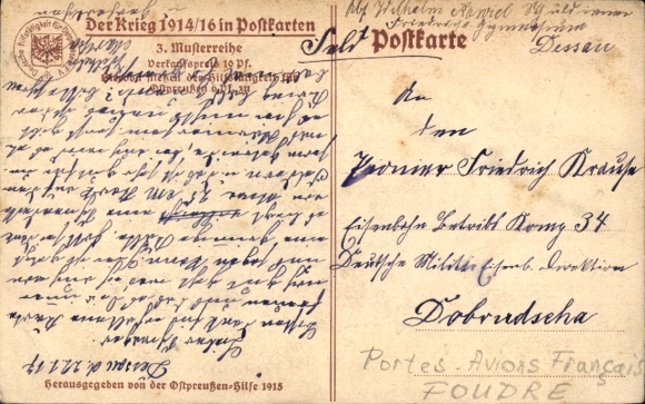 Postcard French naval aircraft is fished out, German warship