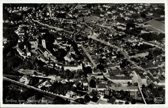 Ak Freising in Oberbayern, Fliegeraufnahme
