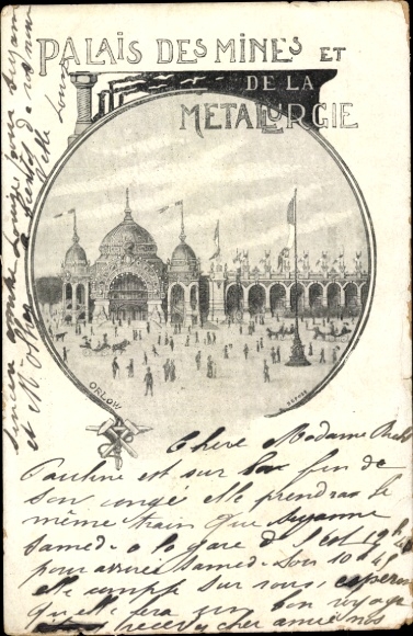 Artist Postcard Orlov, Palace of Mines and Metallurgy, Trade Exhibition