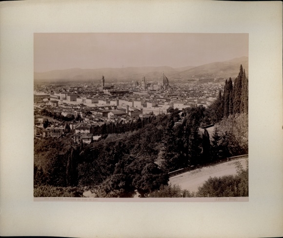 foto rond 1880, Firenze Florence Toscana, Panorama dal viale de' colli