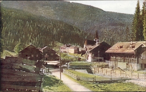 Postcard Filzmoos im Pongau in Salzburg, village motif, church