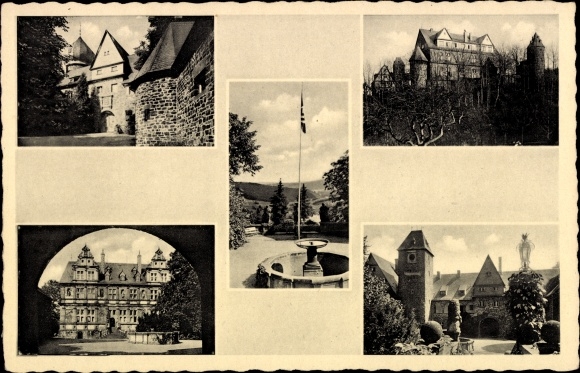 Postcard Friedewald Westerwald, view of the castle with Renaissance facade