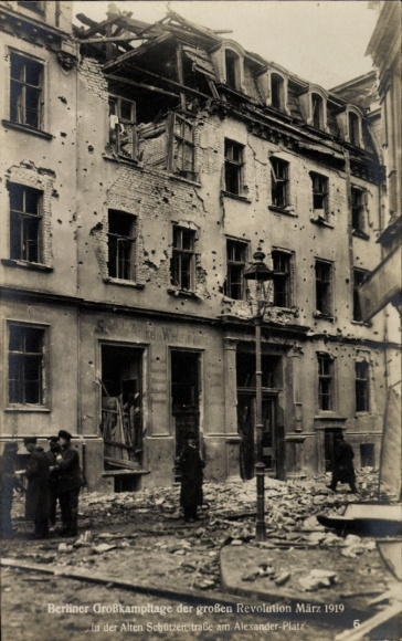 Ak Berlin Mitte, Zerstörungen in der Alten Schützenstraße, Revolution März 1919